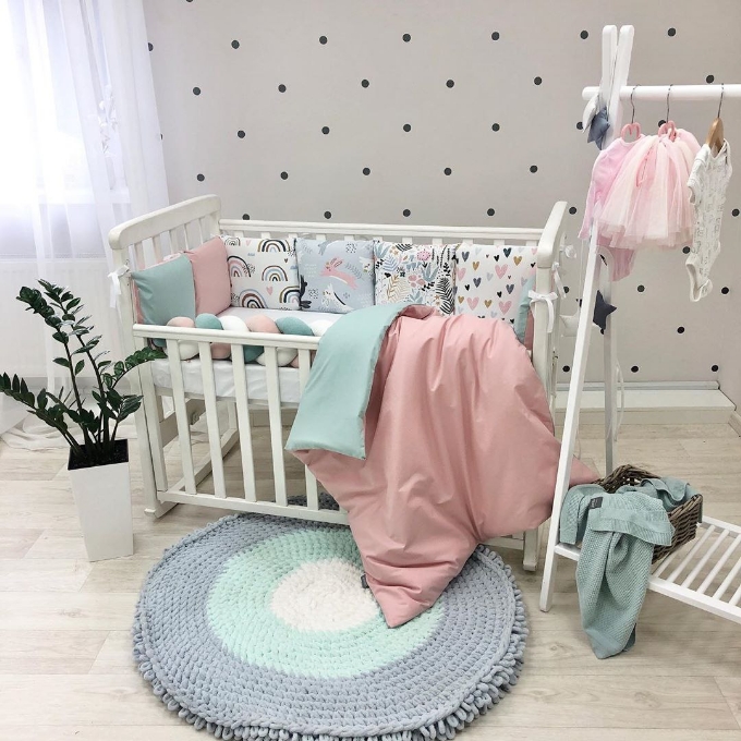 Lenjerie Patut Bebe Copii 6 piese Curcubeu
